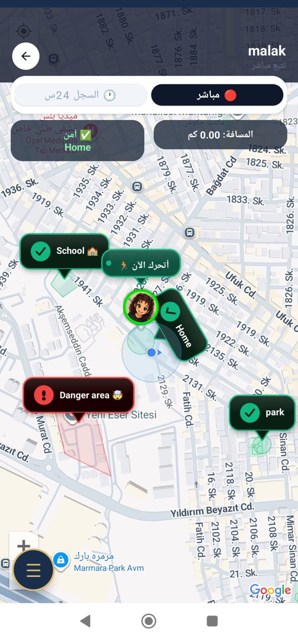 الخريطة المباشرة